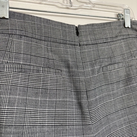 Jigsaw London Plaid Wide Leg Trouser Pants Size US 6 Gray Black Wool Blend Work - Picture 7 of 11